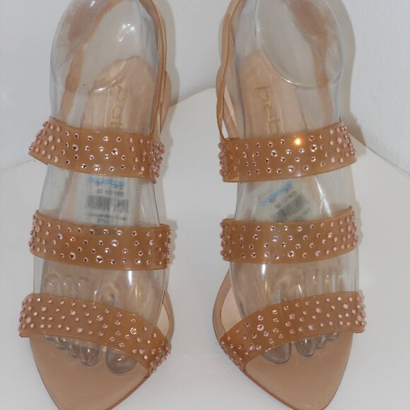BEBE RHINESTONE CLASSIC STRAPPY SHOES SIZE 6 MEDIUM - Picture 2 of 8